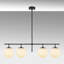 Lustre industriel moderne, hauteur réglable, noir et crème | Corps en métal, 31,9 x 5,9 x 14,2-29,9 pouces | 4 x E14 de 40 W maximum, IP20 | Parfait pour la salle à manger, le salon et le vestibule | Design scandinave élégant-109545852-81398611