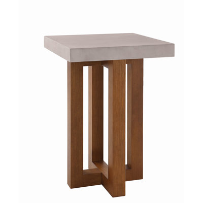 Plateau de table en béton et table basse en bois de noyer brillant
