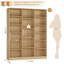 Ensemble de 2 grandes bibliothèques de rangement en bois de 74 po x 59 po x H 74 po-130076530