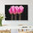 Row Of Pink Tulips In Abstract - Wrapped Canvas Print-55340286