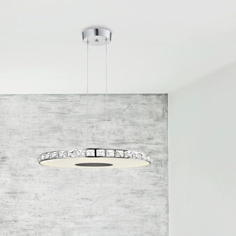 1 - Light Chrome LED Crystal Pendant
