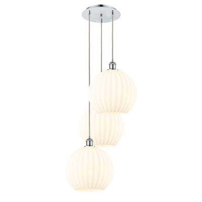 Luminaire suspendu suspendu vénitien blanc à 3 lumières Ballston White - 113B-G1217