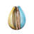 Damiani Glass Rounded Ombre Decorative Multi Colored Vase with Brown Textured Stripe Details