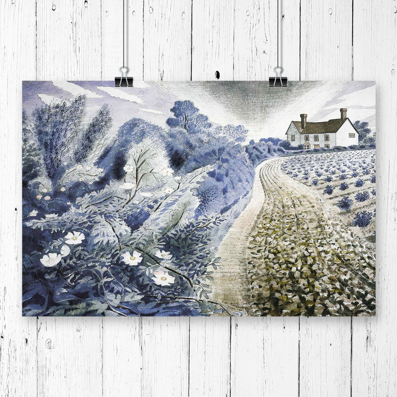 Eric Ravilious House and Field - Frameless Print, 29.7 x 42cm