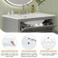 Armoire de salle de bain grise 60 po avec lavabo double, tiroir et rangement réglable-110263436-110263438