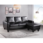 76" Wide Faux Leather Reversible Sofa & Chaise