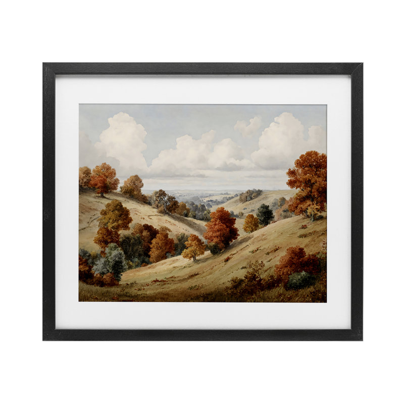 «Autumn Tree Lined Hills», reproduction encadrée sous verre, design par LSR Design Studio, H 13 po x l 16 po