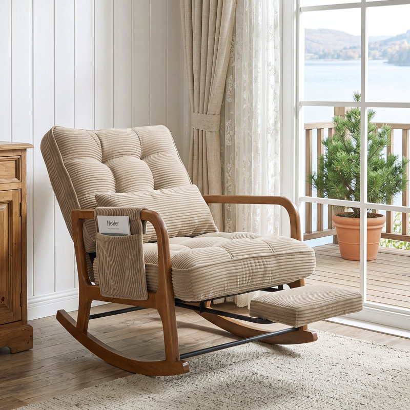 Classic Rocking Chair, Rocker Nursery Chair, Accent Reading Chair for Living Room
