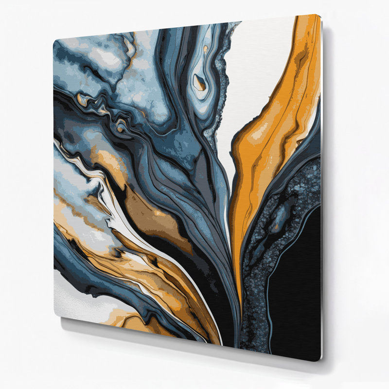 Aquarelle abstraite 78, art mural en métal beige