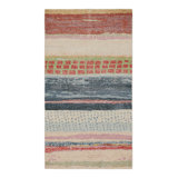 Rug & Kilim’S Distressed Contemporary Abstract Runner In Polychromatic Patterns