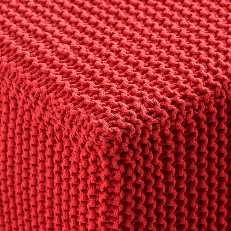 TABOURET EN TRICOT TRICOTÉ, Rouge