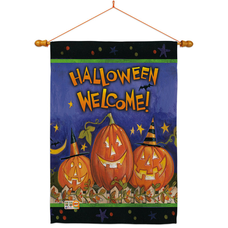 Ensemble de drapeaux Halloween en polyester 40 x 28 po