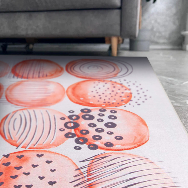 Tapis décoratif de cuisine Brick Color Donuts, Rectangle 4 pi 8 po x 6 pi 3 po