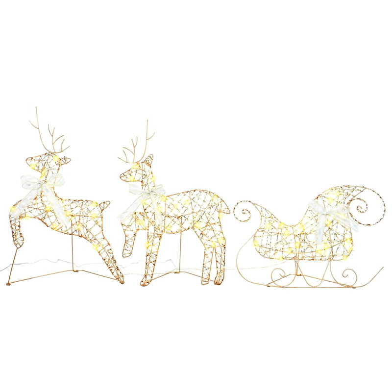vidaXL LED Reindeers with 60 LEDs PET, Warm White