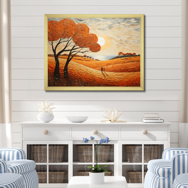 Maere Beach Dune Dance Pointillism I, Cadre doré à une seule photo, H 34 po x l 44 po x P 1,5 po