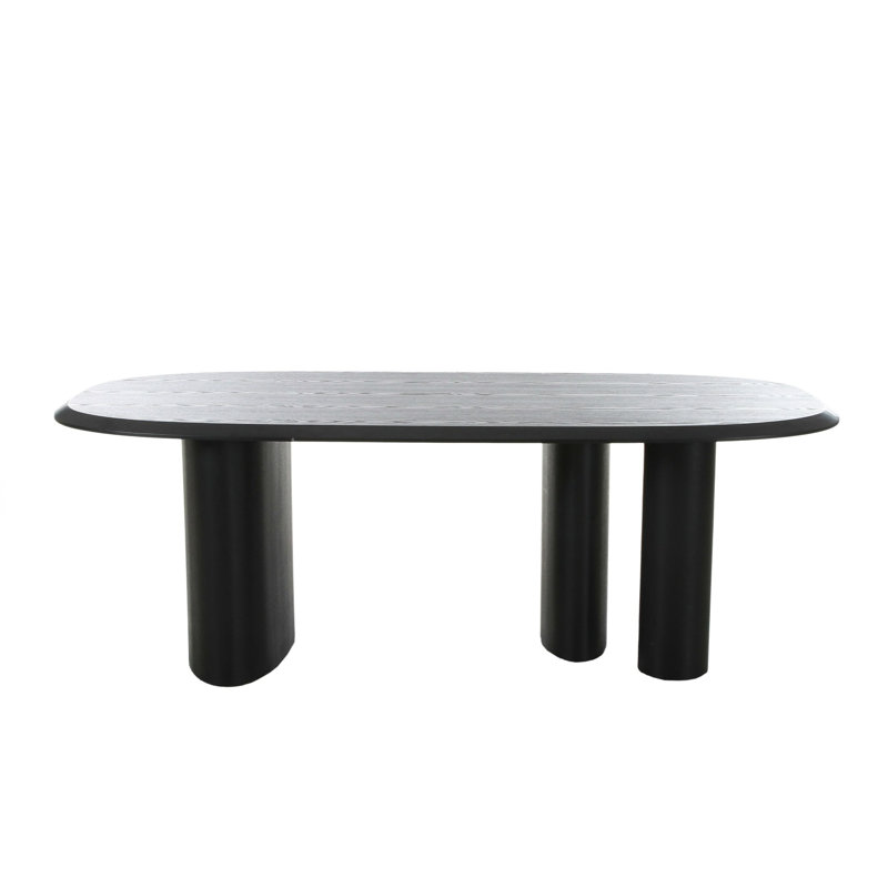 Elise Oval Dining Table, 30" H x 118" L x 47.2" W, Black Ash