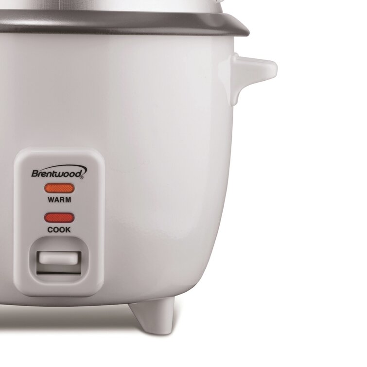 Brentwood TS-506BK 3-Cup Uncooked/6-Cup Cooked Rice Cooker, Black