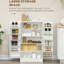 Armoire de rangement pour garde-manger à 5 tablettes avec 12 épices - Pots de rangement, casseroles, plats, livres de cuisine et pots