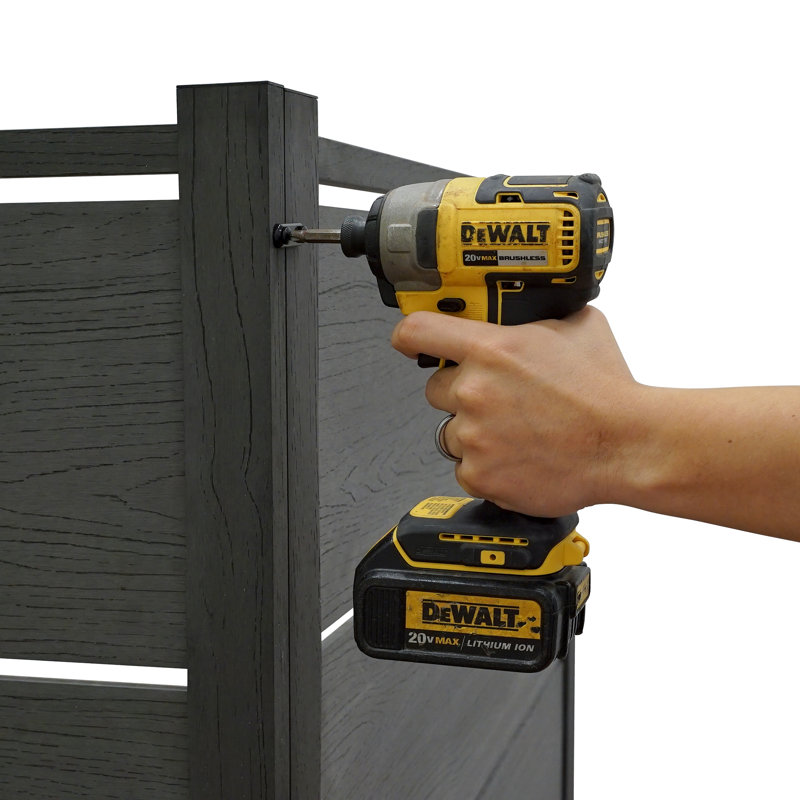 Bessemer Charcoal Vinyl Privacy Screen Kit with WoodTek Finish