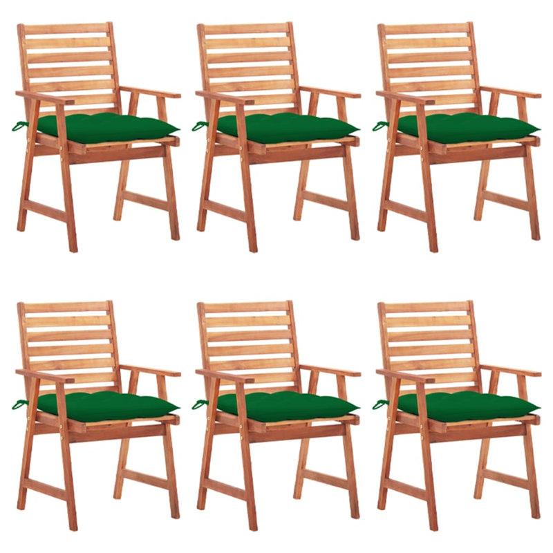 Patio Dining Chairs Outdoor Patio Chair with Cushions Solid Wood Acacia, Anthracite