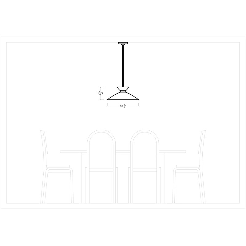 Luminaire suspendu conique à 1 lumière Heath, Bronze brillant