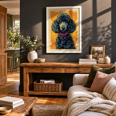 Poodle Portrait Modern - Framed Print