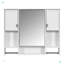 Meuble-lavabo 36 po avec lavabo supérieur, armoire à miroir moderne avec barre à serviettes-100166310