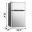Petit réfrigérateur convertible 3,2 pi³ avec congélateur, petit réfrigérateur, argent-106036955