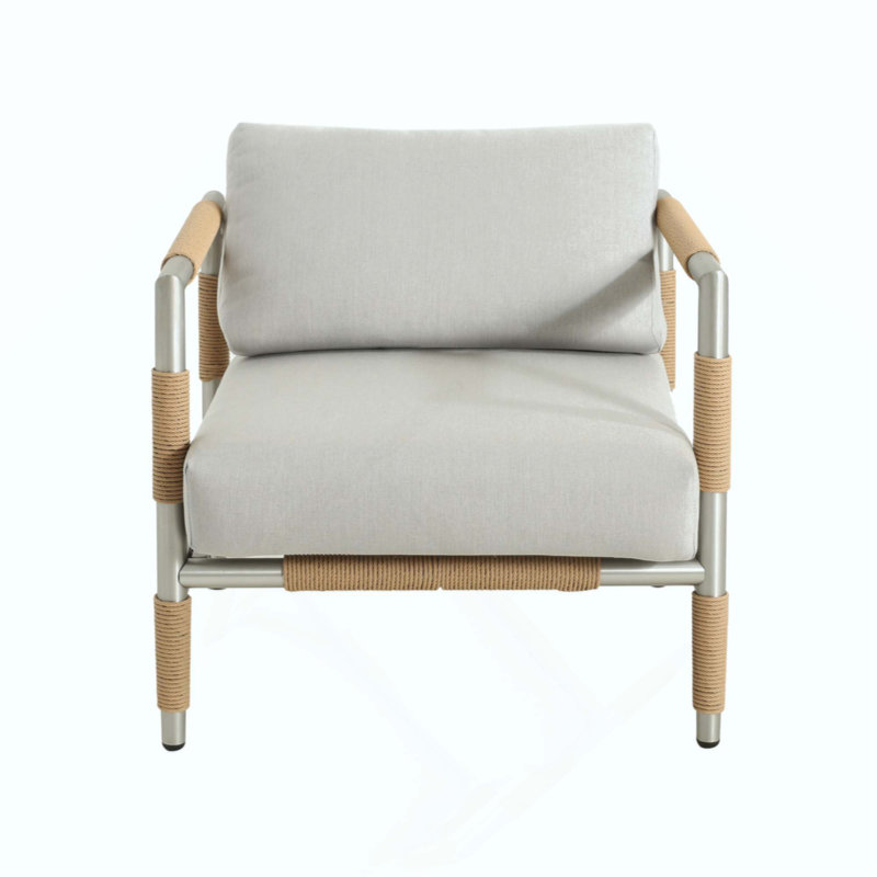 Fauteuil d'extérieur en aluminium avec coussins épais