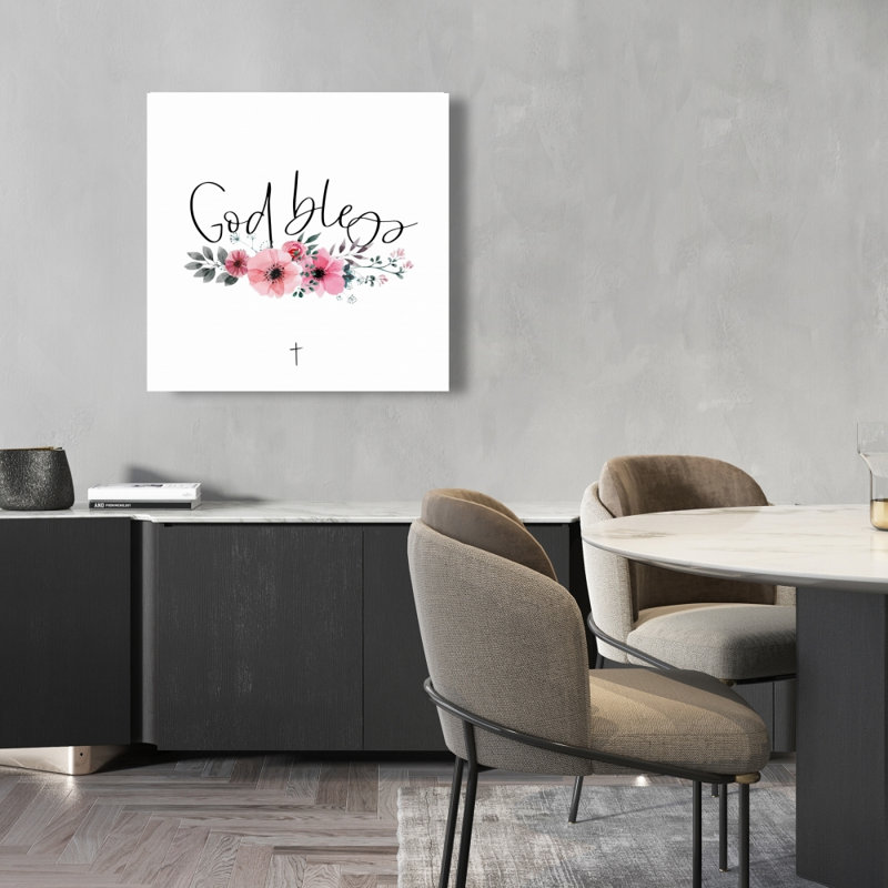 «God Bless», toile spirituelle pour chambre à coucher | Décoration intérieure
