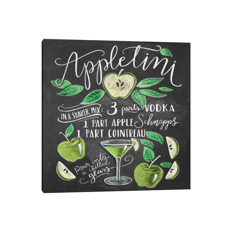 Appletini Recipe by Lily & Val - Gallery-Wrapped Canvas Giclée on Canvas, Wrapped Canvas, 30.48 cm H x 30.48 cm W