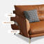 Canapé modulaire orange en cuir véritable