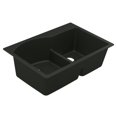 Granite 33" L x 22" W Double Basin Dual Mount Kitchen Sink