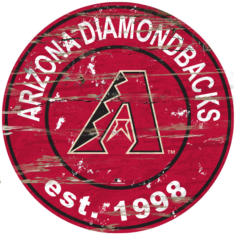 Décoration murale 24" en forme de signe rond à date fixée, Diamondbacks de l'Arizona