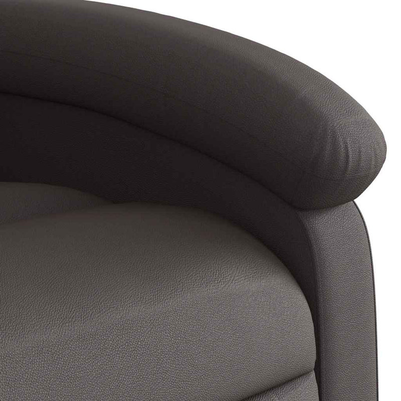 Recliner Chair, Adjustable Backrest/ Footrest, Real Leather, Gray Genuine Leather, Manual
