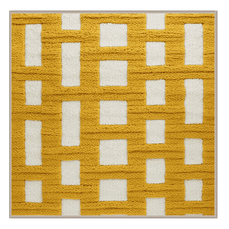 Tapis brun treillis lavable à la machine, Carré 8 pi