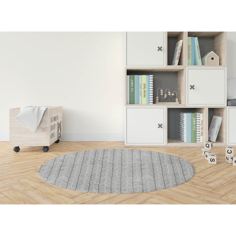 Tapis de jeu Chevron Block Kids, Ivoire/gris anthracite