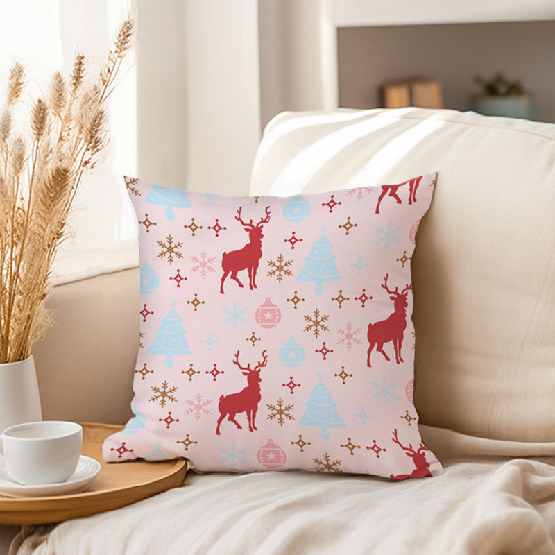 Holiday Chritmas Reindeer Pattern I Modern, 16"H x 16"W