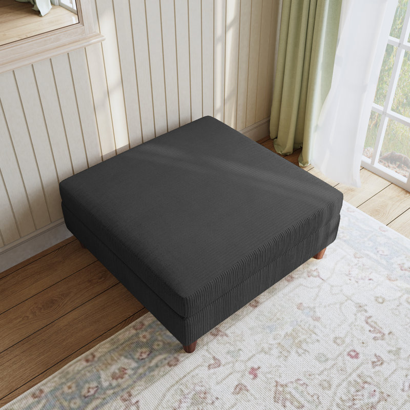 Seemab 102.1Cm Wide Square Standard Ottoman, Grey