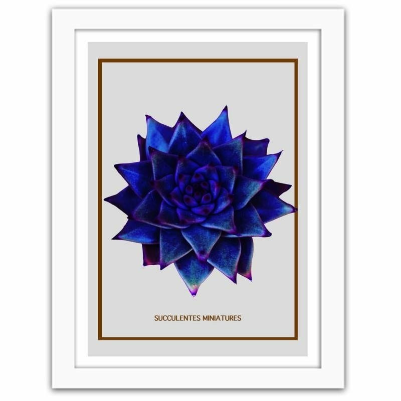 Gerahmtes Poster Blue Cactus 2