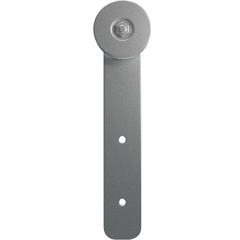 Ensemble de quincaillerie de porte de grange simple à roulettes silencieuse Economy Straight Strap, Argent métallique
