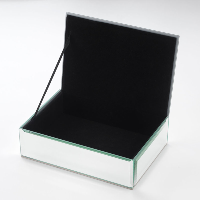 Botanica Glass Decorative Box, Silver