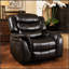 Fauteuil inclinable oscillant de conception classique avec revêtement en polyuréthane à baies noires, parfait pour des sièges élégants et confortables
