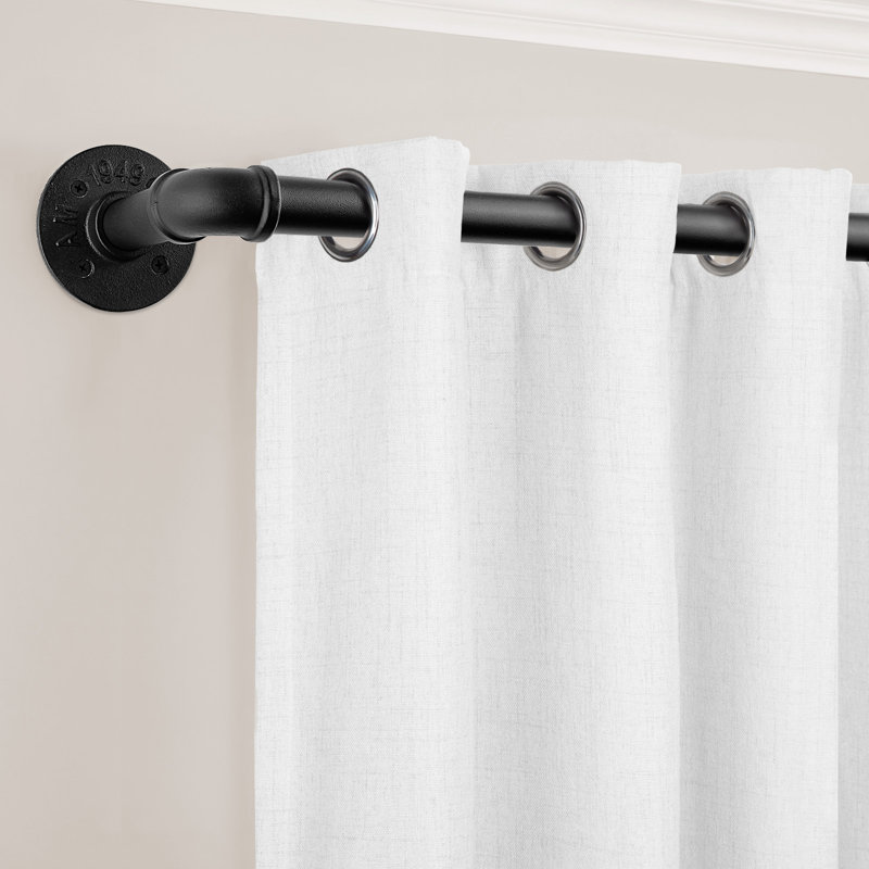 Minter Black Adjustable 1" Curtain Rod, 72" - 144"