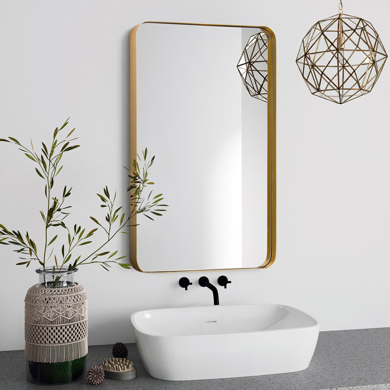 Eitzen Rectangle Wall Mirror High-Strength Tempered Glass and  Stainless Steels Framed Wall Mirror Accent Mirror, 40" x 30"