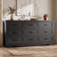 Commode de rangement à 63 tiroirs de 63 po de largeur, commode extra large en MDF avec poignées en métal, conception anti-basculement, console multimédia robuste et organisateur de vestibule-1343356063