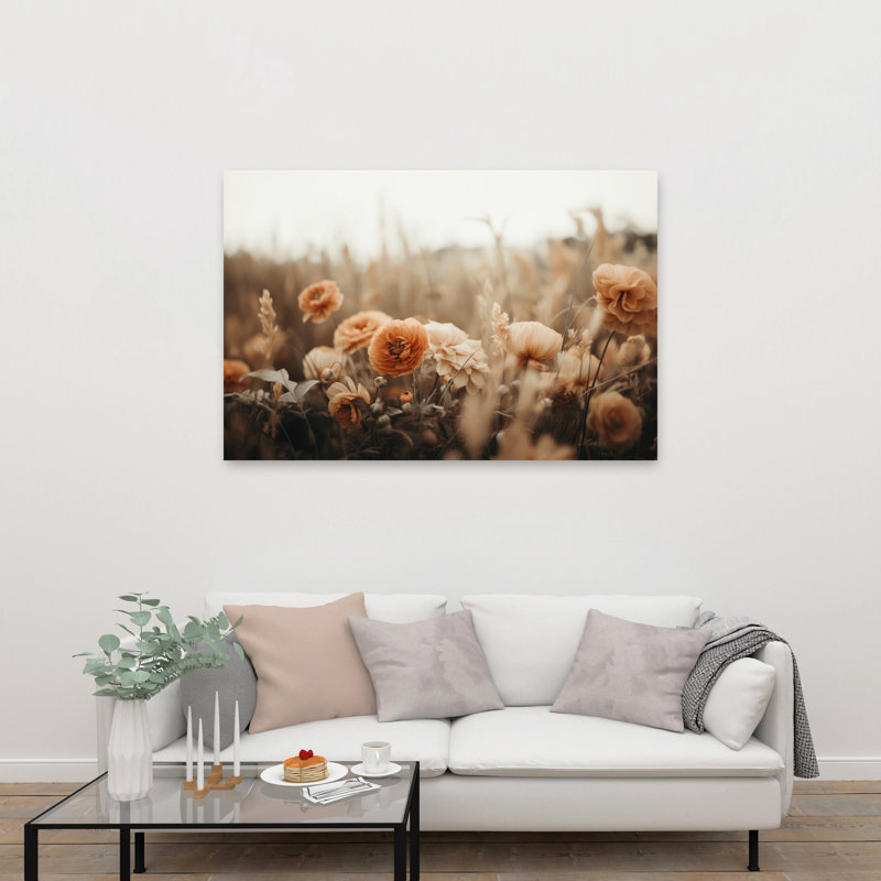 Petals In Sepia Romantic Rustic Vintage Autumn Flower Wall Art Print, 101.6cm H x 152.4cm W