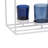 Mev 5 Jar Candle Holder, Blue Glass, 17 Inch Modern White Iron Frame