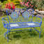 Banc en mosaïque Naples bleu sarcelle et doré avec cadre en fer