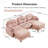 Modular Sectional U Shaped Couch With Ottoman, Premium Chenille Fabric, 2 Throw Pillows, High-Density Foam Tufted Cushion Backrest, Easy Install, Fits Bedrooms And Reading Nooks-1091967091-1091967089